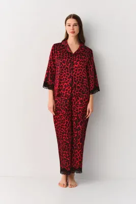 SUWEN Lioness Gömlek Yaka Pijama Takımı