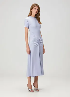 Victoria Beckham Lila Büzgü Detaylı Midi Elbise