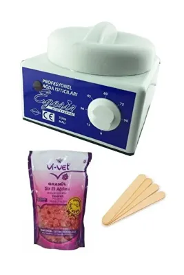vivet1 Sir Ağda Makinesi +pudralı Soyulabilen Boncuk Ağda + Spatula Seti