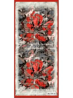 19v69 ITALIA Çiçekli Desen Pavia Seri Şal Askısı ile Birlikte 90X200 cm Kırmızı