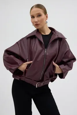 First Man Yeni Sezon P&B Oversize Bomber Deri Ceket