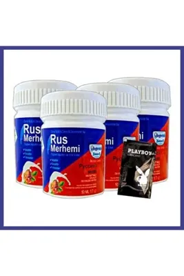 Bezos Playboy Turquoise 4lü Birden Ceviz & Ceviz Sütü Rus Merhemi 50 ml Tüy Dökücü Krem + 1 Armağan J BZSS