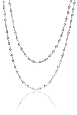 Söğütlü Silver Gümüş Rose Zirkon Taşlı 90 Cm Kolye Sgtl10509rose