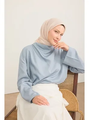 Silk Home Shiny Eşarp Kontur Desen Pudra