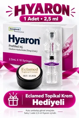 Hyaron Gençlik Aşı Serum / 2.5ml* 1Adet 1Adet Şırınga 1Adet Eclamed TOPİCAL Kremi Hediye