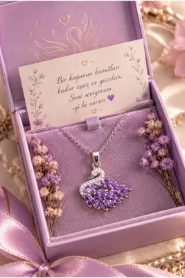 perry accessories kararmaz çelik pembe kuğu kolye özel tasarım kuğu kolye özel notlu çelik kolye