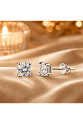 ozzanova Ozza Nova 925 Ayar Gerçek Gümüş 7 mm Zirkon Taşlı Tektaş Küpe Kadın Erkek Çocuk Unisex