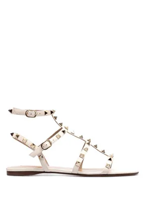 Valentino Garavani Rockstud Kahverengi Troklu Kadın Deri Sandalet