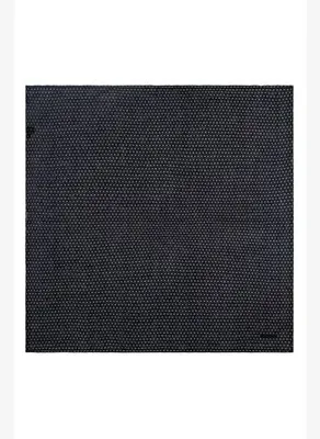 Silk and Cashmere Siyah Jas Baskılı Kare Bandana 70x70 cm