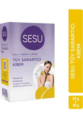 Sesu TÜY SARARTICI KREM 35+18GR PAPATYA ÖZLÜ