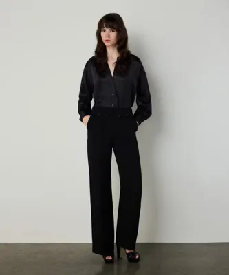 Machka DÜĞME AKSESUARLI WIDE LEG PANTOLON