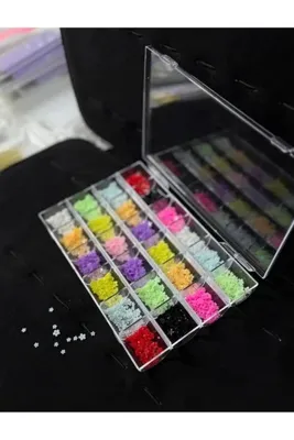 CAILI Nail Art Malzemeleri 24 bölmeli charmlar