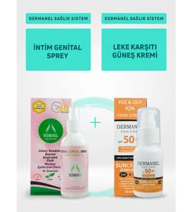 Dermanel İntim Genital Sprey+Dermanel Nemlendirici Ve Aydınlatıcı Güneş Kremi