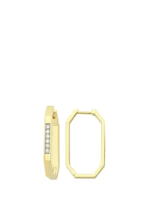 Charms Company Pırlantalı Geometrik Kadın Altın Küpe