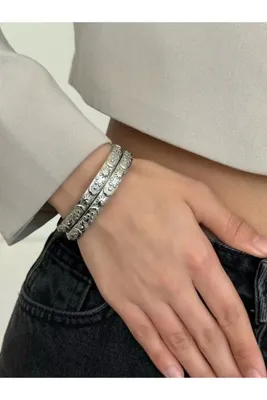 h&b design jewel Çelik Silver Güneş Hilal Detay Bileklik