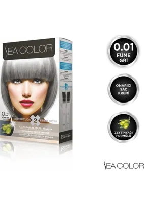 SEA COLOR Kapamarka Seacolorserisi 2x2 Tüp Krem Saç Boyası Seti Füme Gri No:0.01