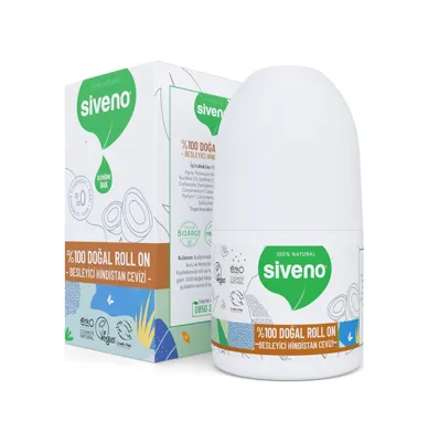 Syncticaret %100 Doğal Roll On Hindistan Cevizli Deodorant Ter Kokusu Önleyici Bitkisel Lekesiz Vegan 50 Ml