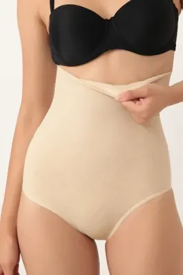 AZURİNE Yüksek Bel Etkili Toparlayıcı Seamless Ten Rengi Slip Korse