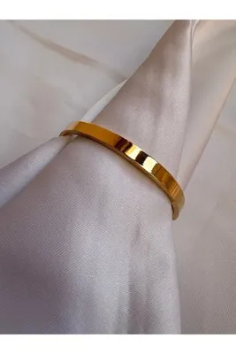 Genel Markalar Kadın Gold Sade İnce Minimal Kelepçe Bilezik