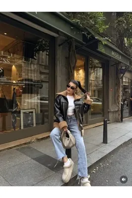 EFFECT Siyah Kahverengi Kürklü Mont (M)