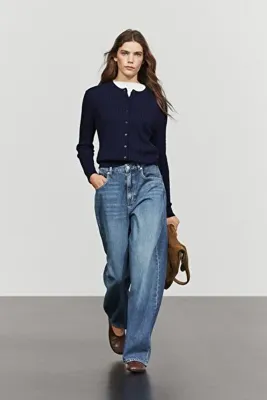 Massimo Dutti %100 pamuklu örgü triko hırka