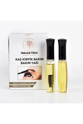 NATURAL CLİNİC Kaş Kirpik Bakım Yağı 10 Ml + 10 Ml Argan Yağlı & Doğal E Vitaminli