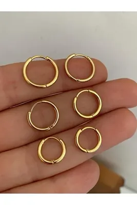Arescollection Paslanmaz Çelik Ince Halka Küpe