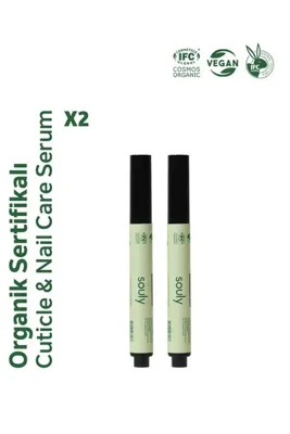 Souly Jojoba & Lemongrass Organik Tırnak & Tırnak Eti Bakım Serumu İkili Set – COSMOS Organic Sertifikalı (2 × 2,8 ml)