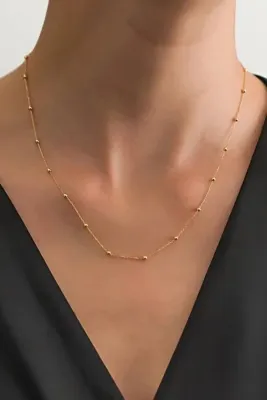 The Collection Çelik Kararmaz Kadın Toplu Zincir Model Altın Kaplama Ince Zarif Dorika Kolye