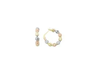 Ema Jewellery Altın Üç Renk Top Top Küpe