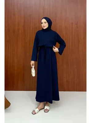 Melike Tatar Örme Modal Elbise 68-6600 LACİVERT