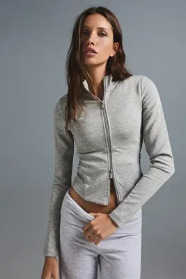 Bershka Fermuarlı ribana ceket