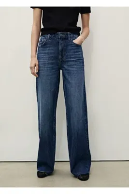 MANGO Woman Danila wideleg yüksek belli jean pantolon