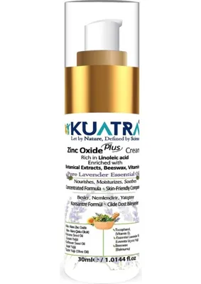 KUATRA Çinko Oksit Plus Leke Karşıtı Krem 30 ml – Doğal Yağ ve E Vitamini ile Normal Ciltler için Besleyici Yüz ve Vücut Bakımı
