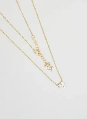 So Chic Sedef Kalp 18 Ayar Sarı Altın Kaplama 45 Cm Gümüş Kolye
