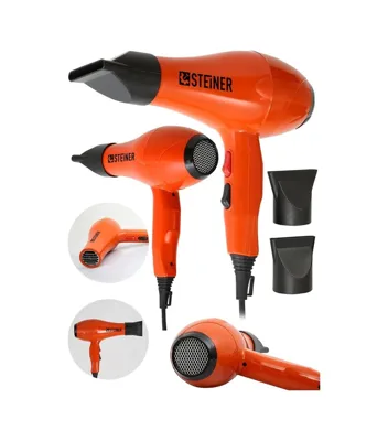 Xmlbayiciniz Tr Alman 3800 W Profesyonel Saç Kurutma Makinesi Fön Makinesi Ac Motor Ms-9001 Turuncu + 2 Adet Başlık