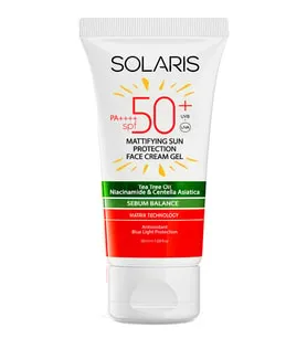 Solaris Yağlı Cilt Tipleri İçin Mat Bitişli Jel Güneş Kremi SPF 50+ (50 ml)