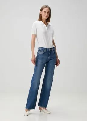 7 For All Mankind Tess Mavi Straight Leg Jean Pantolon
