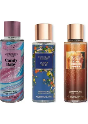 Victoria's Secret 3'lü Vücut Spreyi Seti - Candy Baby + Star Smoked Amber + Lunar Fruit (3 x 250 Ml)