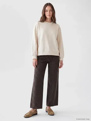 LCW Modest Wideleg Leopar Desenli Kadın Jean Pantolon