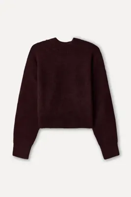 Mudo Kadın Bordo Loose Fit Dik Yaka Kazak