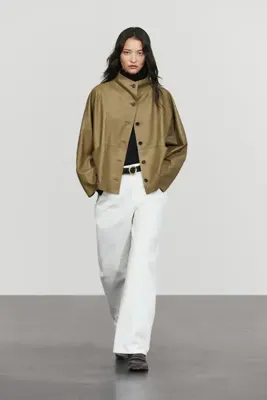 Massimo Dutti Dik yaka napa deri kısa ceket