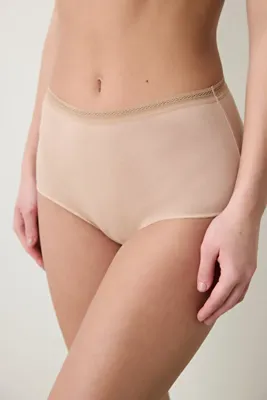 Penti Easy Pamuklu Trim Yüksek Bel Bej Slip Külot
