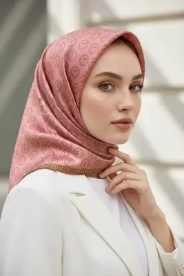 VİOLLA Twill Eşarp 90x90 Monogram Desenli İpek İçermez Kadın Eşarp