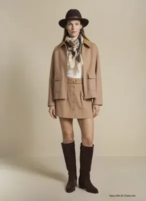 Brooks Brothers BBFW26FSK010 Camel Kadın Kloş Etek