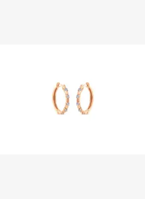 Safir Mücevher 0,13ct Pırlanta Pıt Pıt Halka Küpe