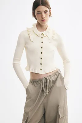 H&M Fırfırlı ve Lastik Örgülü Üst