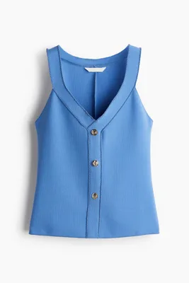 H&M Düğme Detaylı Kolsuz Üst