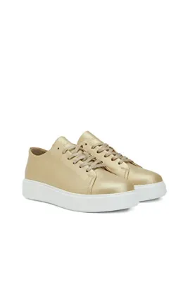 Network Gold Kadın Deri Sneaker