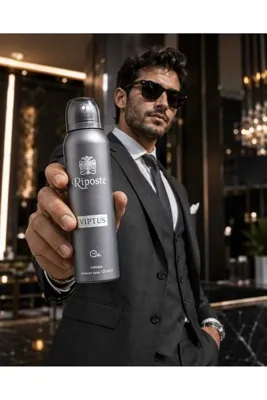 Genel Markalar Riposte VIPTUS For Men Deodorant Sprey 150 ml – Titanium Silver (Titanyum Gri)⭐
